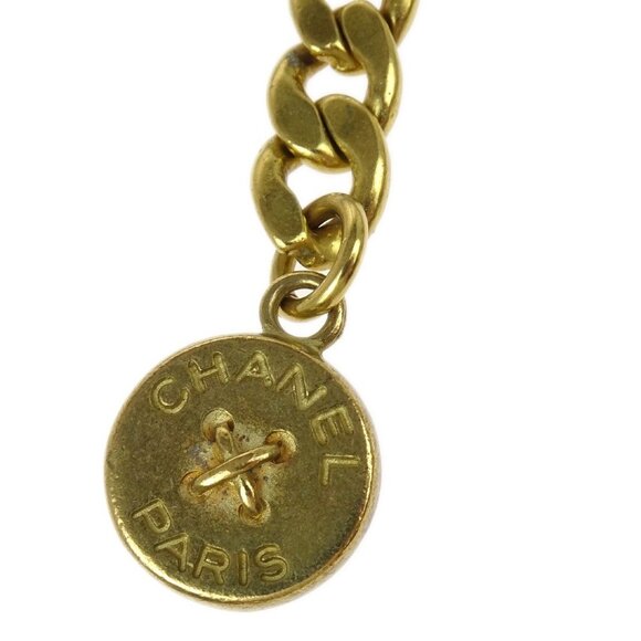Chanel Gold Medallion Button Chain Belt 95P Small Good - Picture 5 of 5